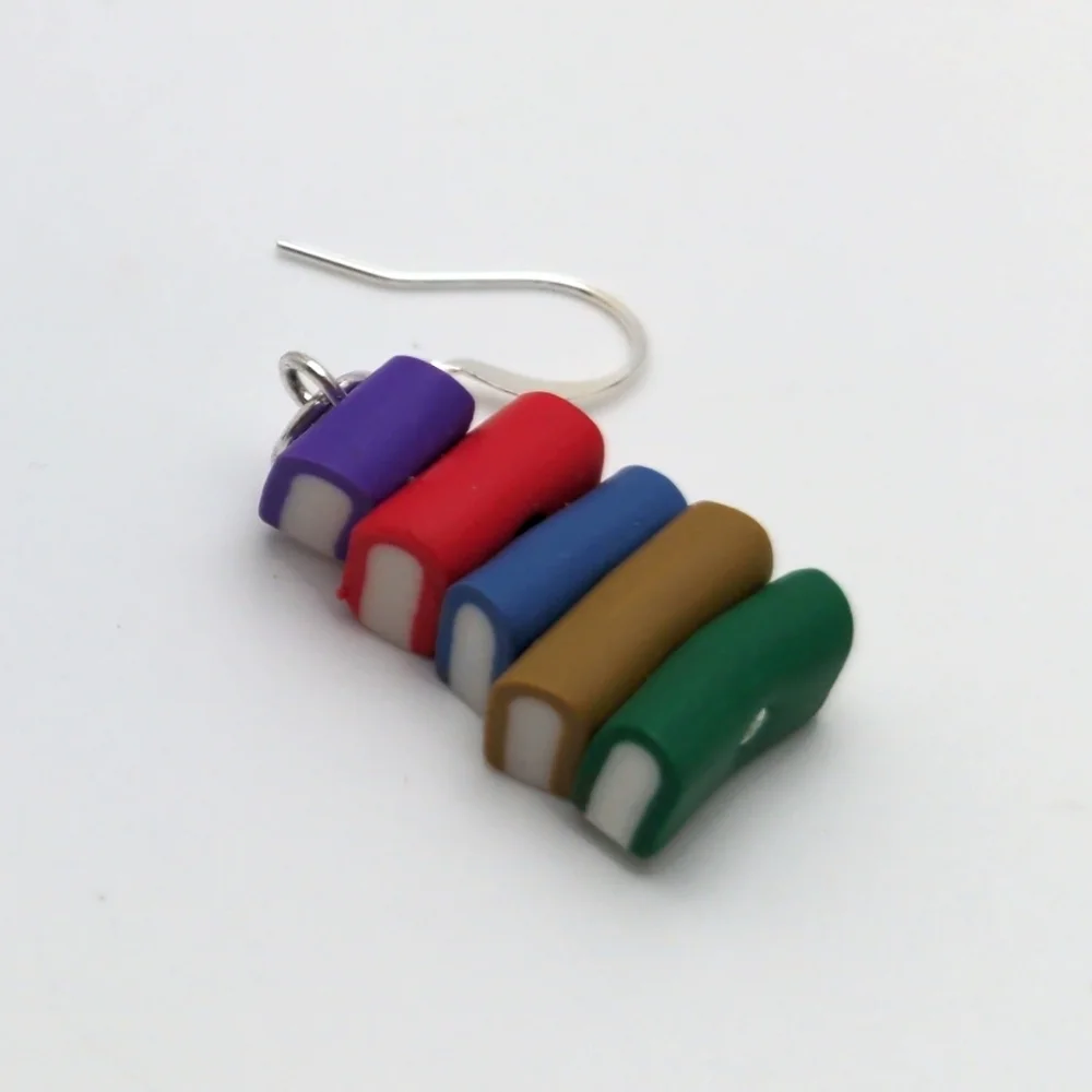 Colorful Bookstack Earrings - Picture 7 of 14